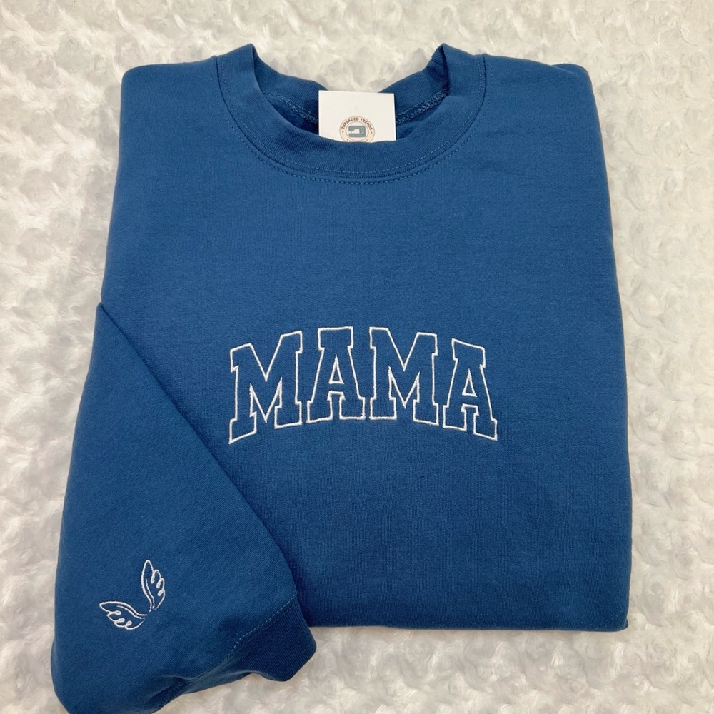 SMALL- Blue 'MAMA' Sweatshirt